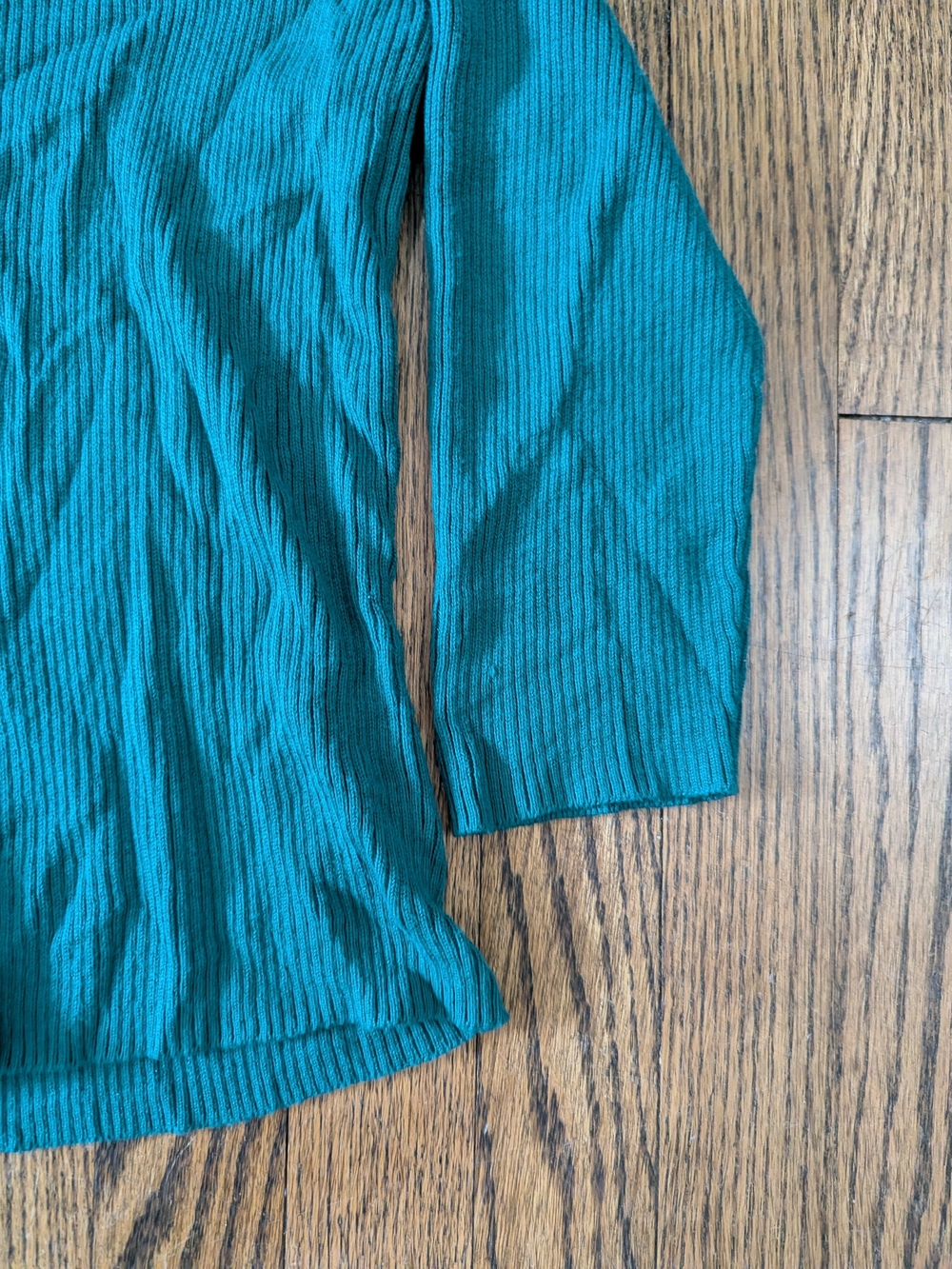 Worthington Teal Ribbed Button-Front Top - Picture 2 of 4